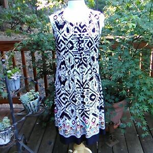 Perceptions Border Print Shift Dress